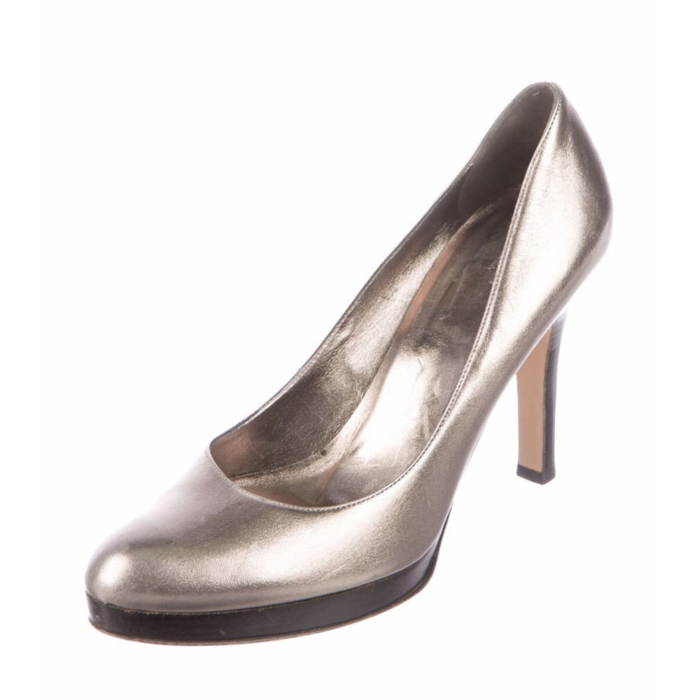 Gucci Metallic Leather Round Toe Pump Heels Size 9